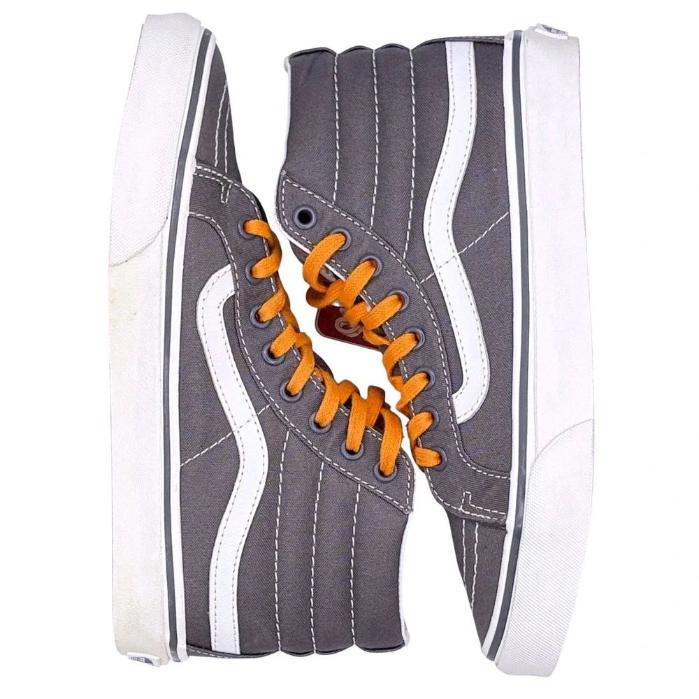 Vans Sk8-Hi Gray White Skate Shoes Men 6 Women 7.5‎ Off The Wall New No Box